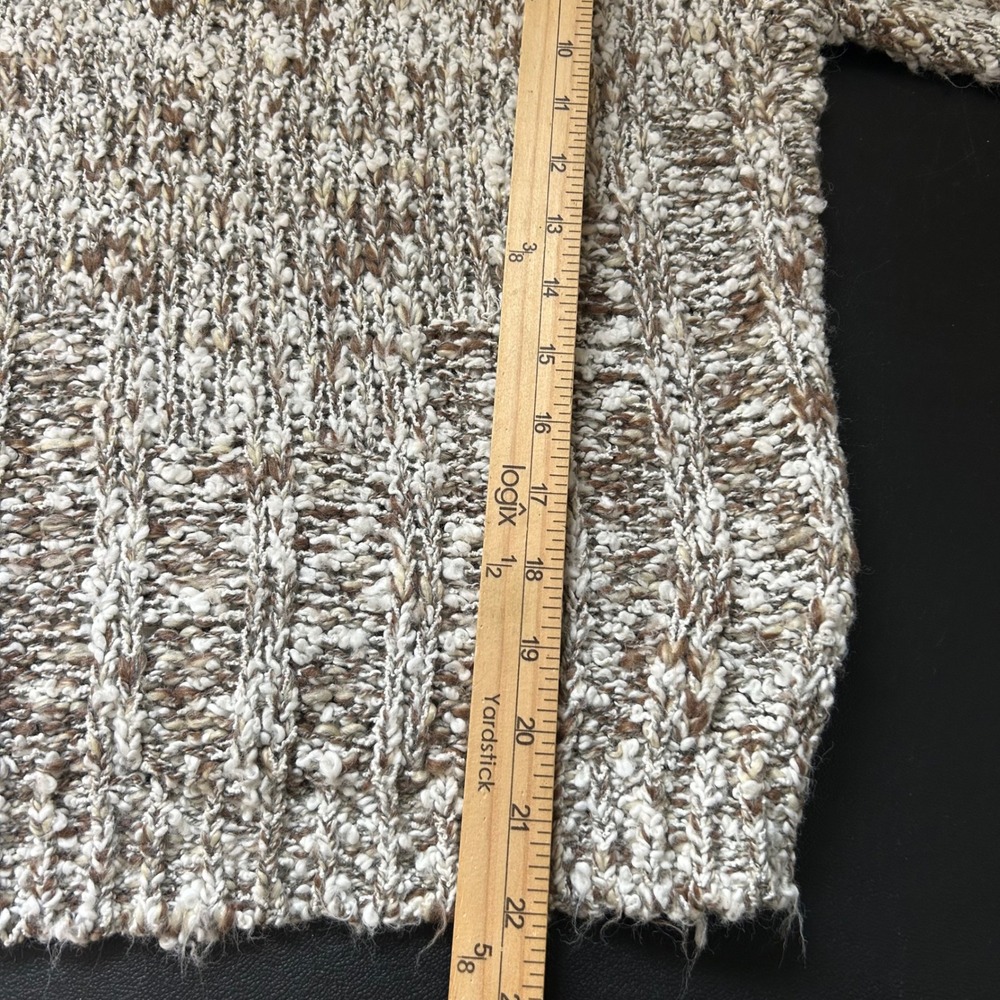 Vintage Baccio Chunky Knit Sweater Brown Cream Marled Pullover Womens Large - Picture 4 of 6